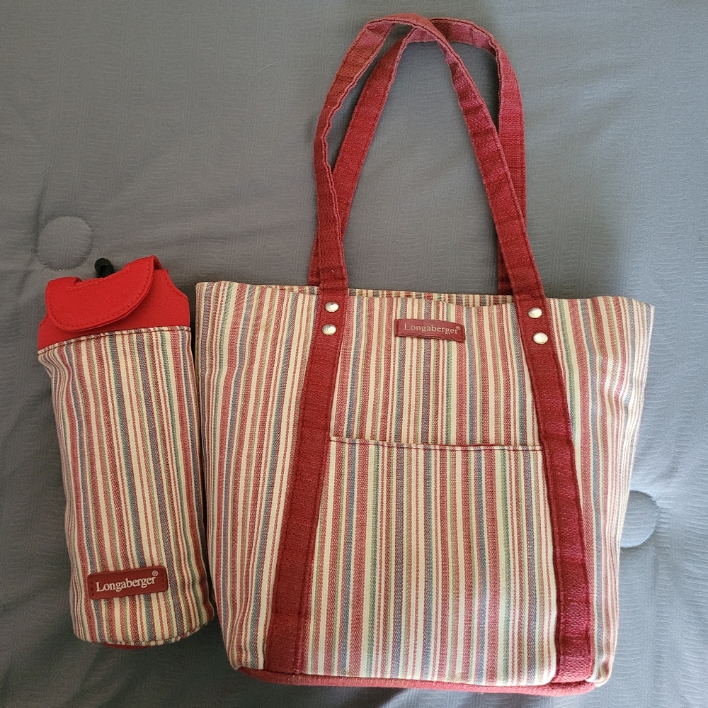 Longaberger Purse & Water Bottle Holder - GUC